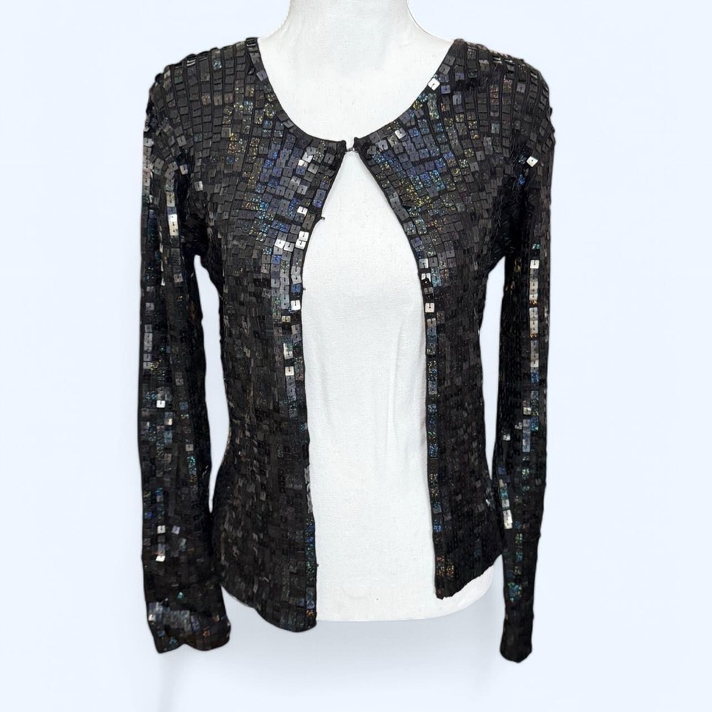 Black Sequin Long Sleeve Cardigan ✨🖤